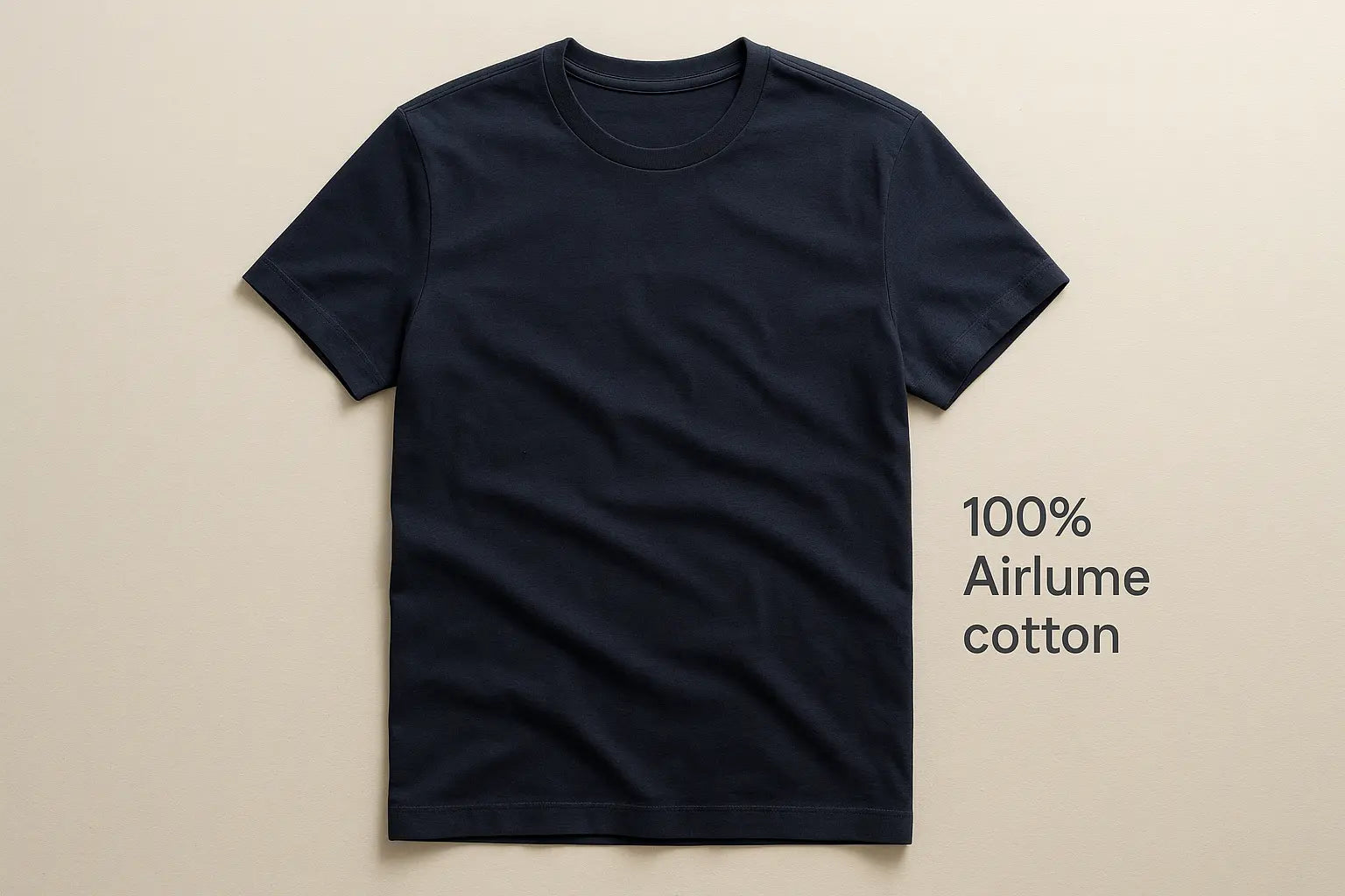 Men's Navy Blue Cotton T-Shirt — Soft Crew Neck, Classic Fit