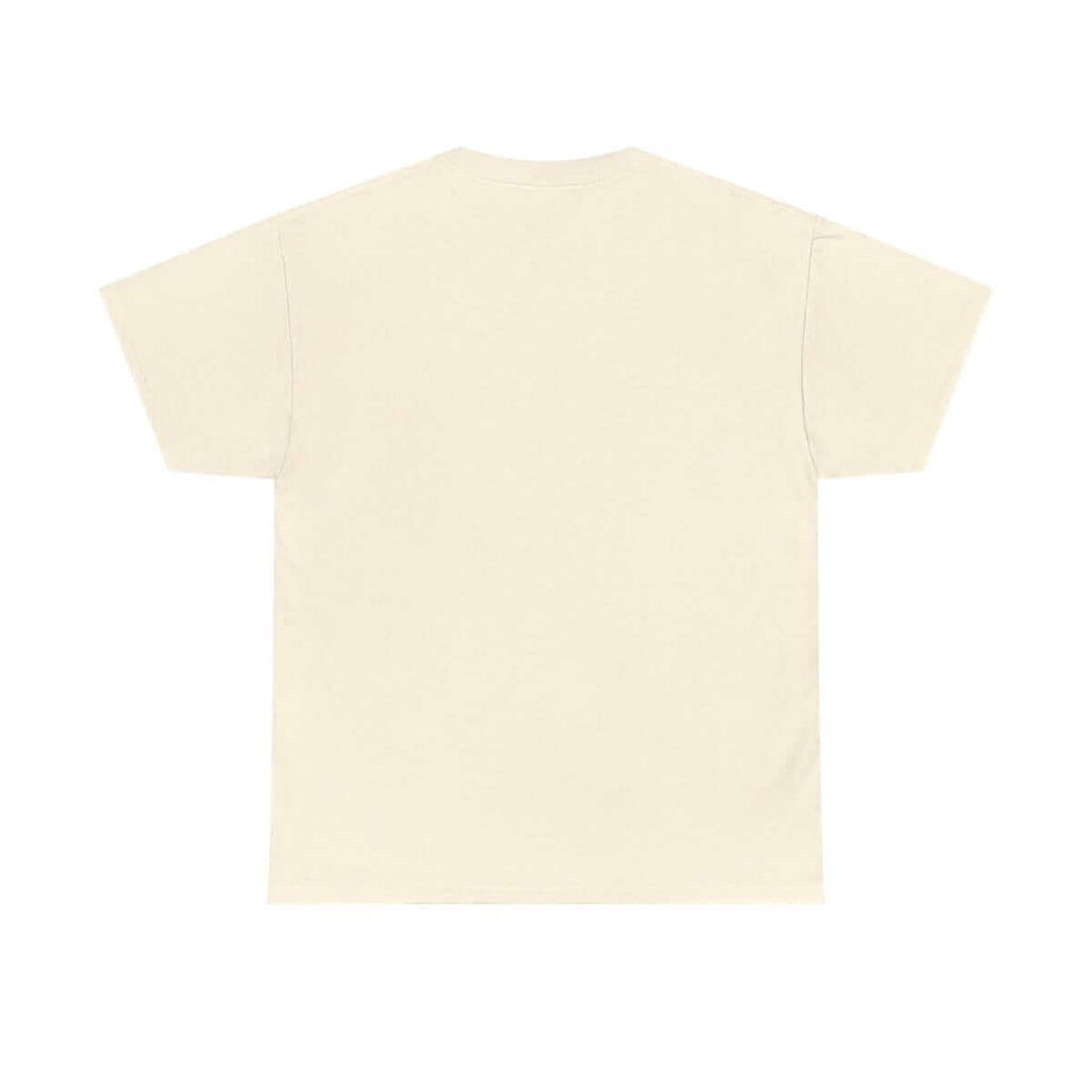 Cream-colored cotton T-shirt with a plain back design, short sleeves, and a relaxed casual fit