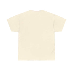 Cream-colored cotton T-shirt with a plain back design, short sleeves, and a relaxed casual fit