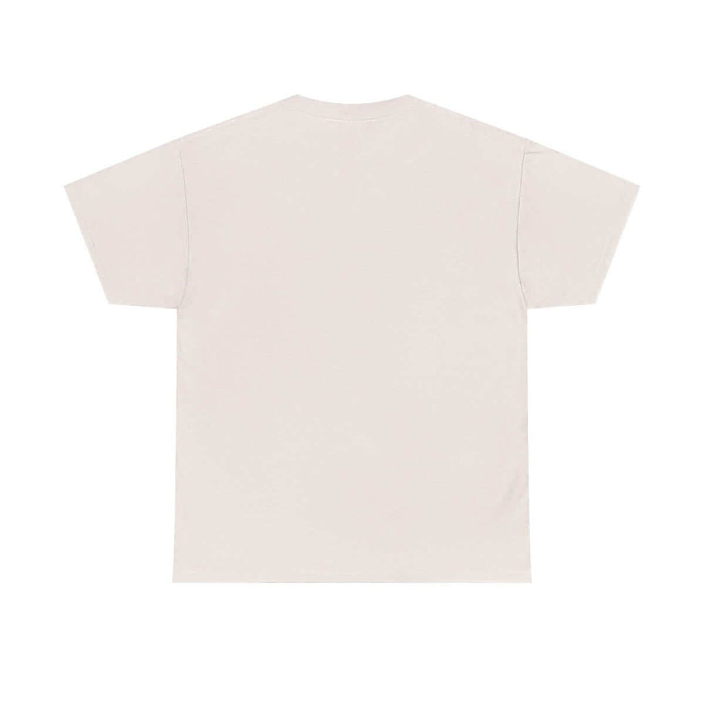 Short-sleeve beige T-shirt in lightweight cotton with a plain back design and classic crew neckline
