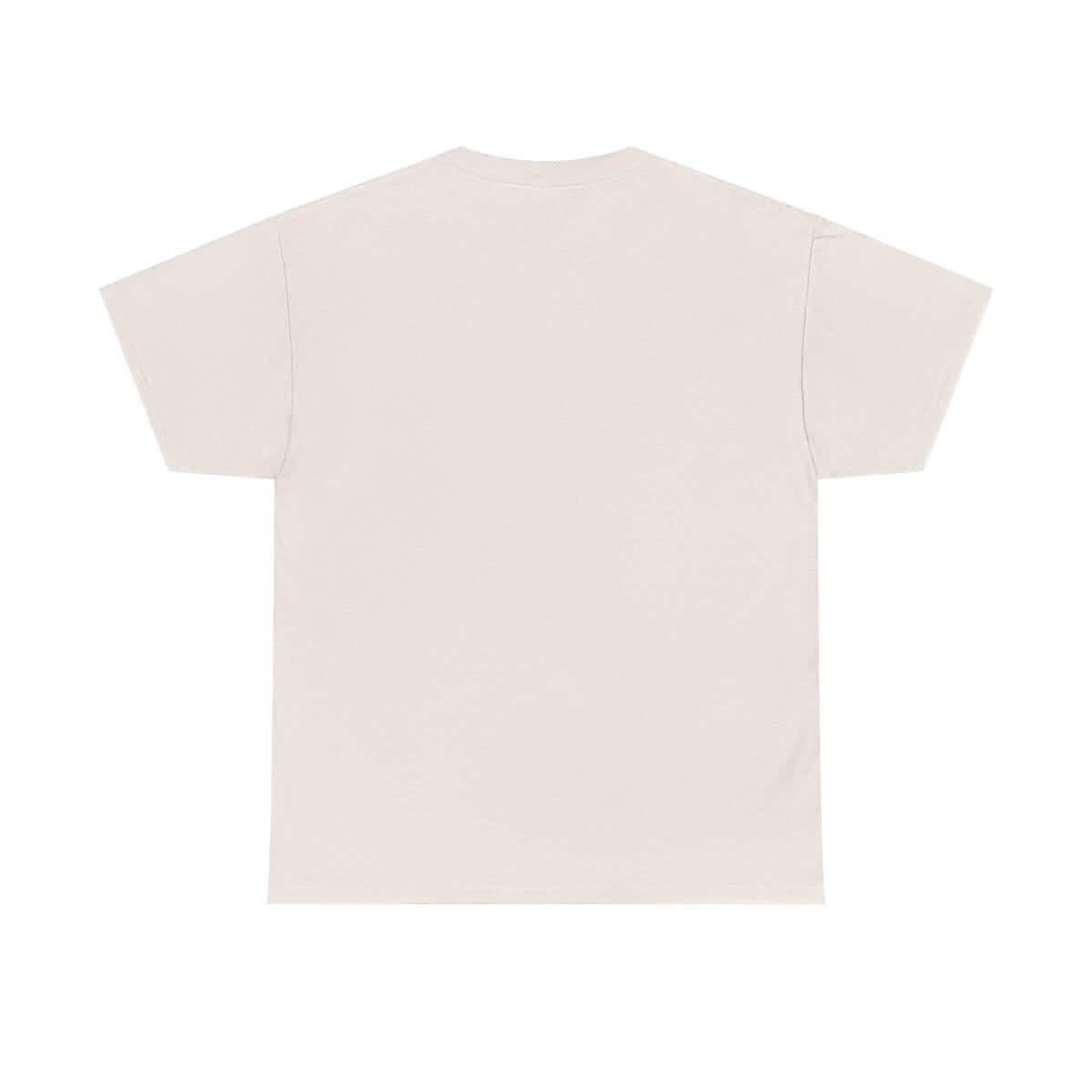 Short-sleeve beige T-shirt in lightweight cotton with a plain back design and classic crew neckline