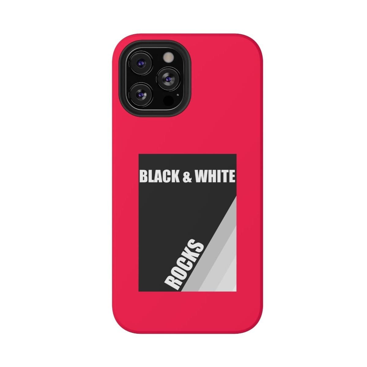 Black and white marble patterned phone case with matte finish and neon red edges designed for iPhone 12 Pro Max