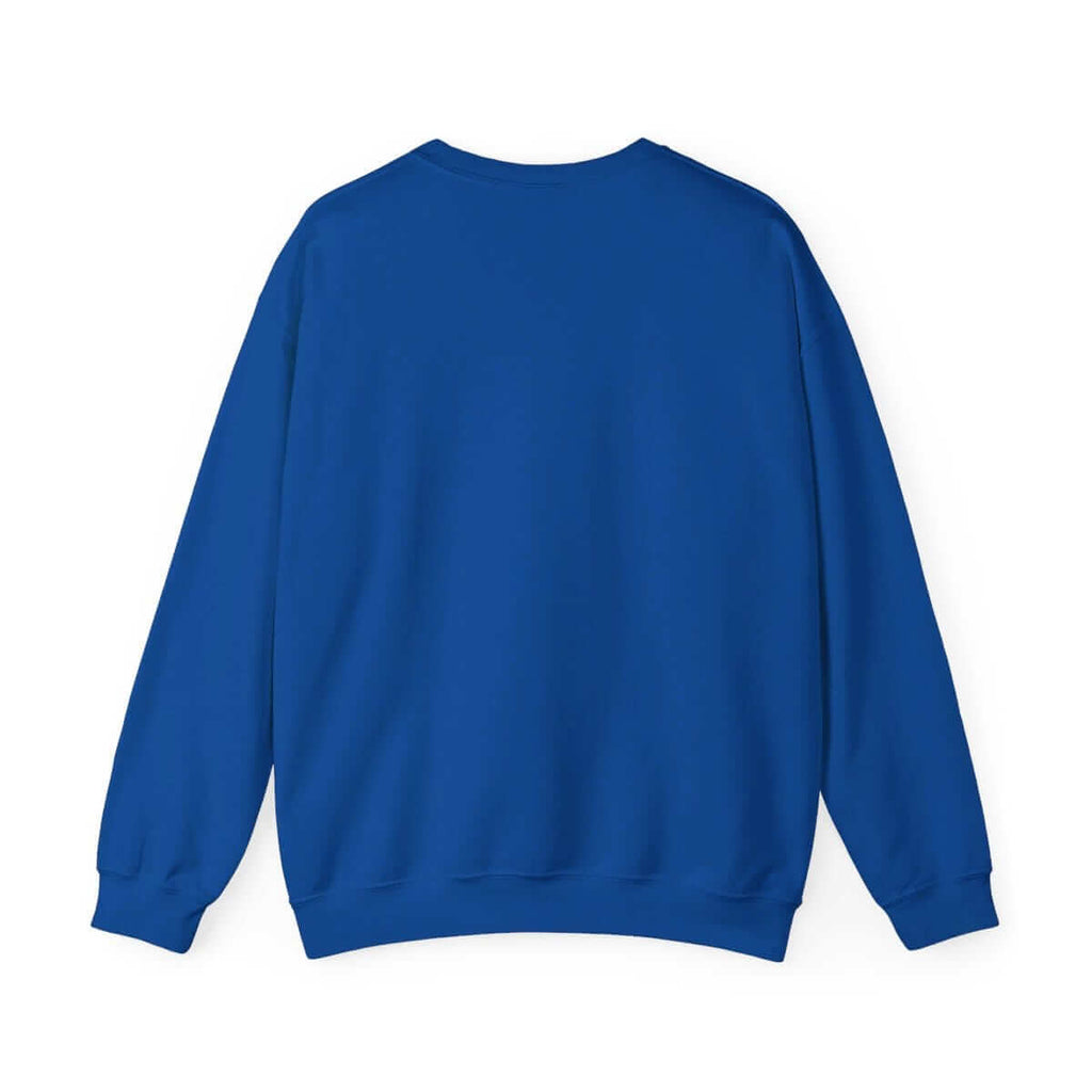 Blue cotton casual sweatshirt with crew neck, ribbed cuffs and hem, and a clean, minimal front design