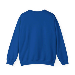 Blue cotton casual sweatshirt with crew neck, ribbed cuffs and hem, and a clean, minimal front design