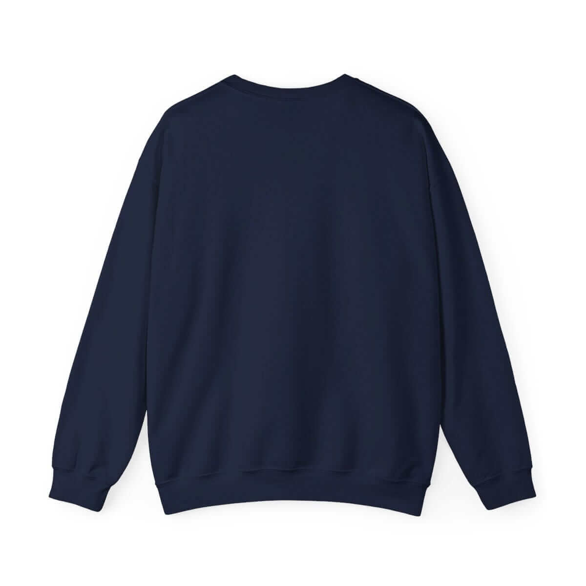 Navy blue sweatshirt in soft cotton fabric featuring a crew neckline, ribbed cuffs, and minimalist plain front design
