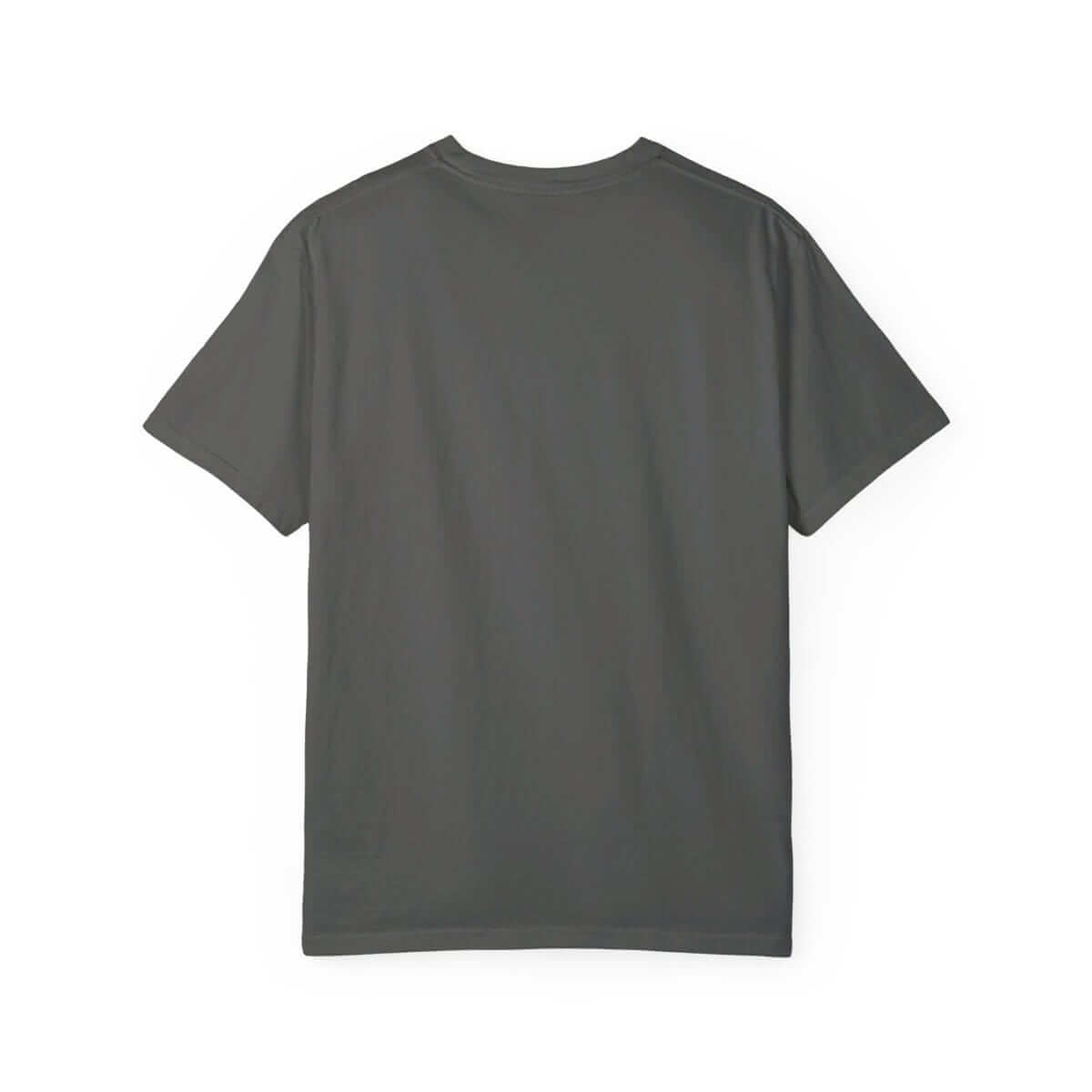 Pepper gray cotton T-shirt in classic fit with a crew neck and plain back panel shown in rear view