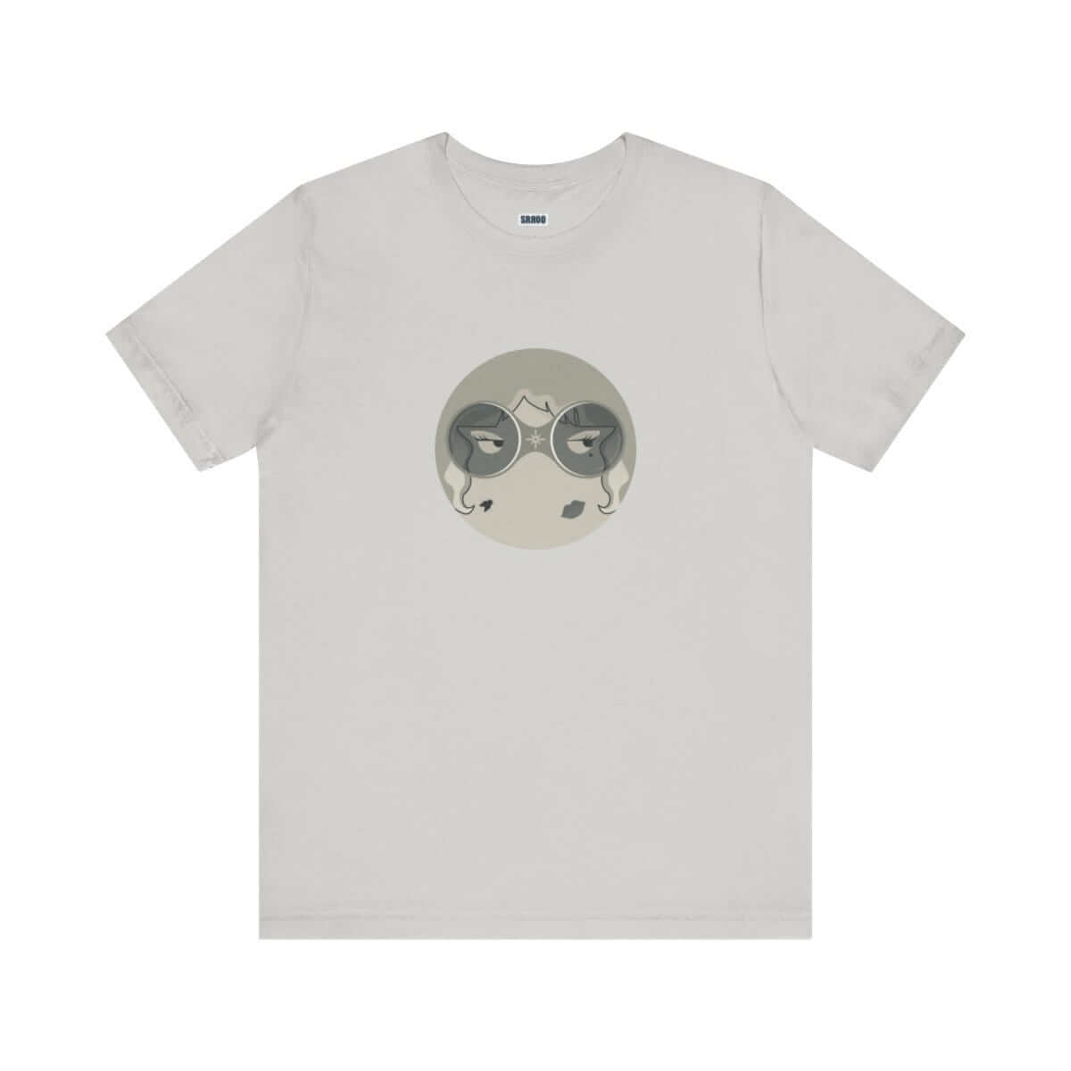 Silver short sleeve tee made from soft cotton fabric featuring a crew neckline and relaxed fit