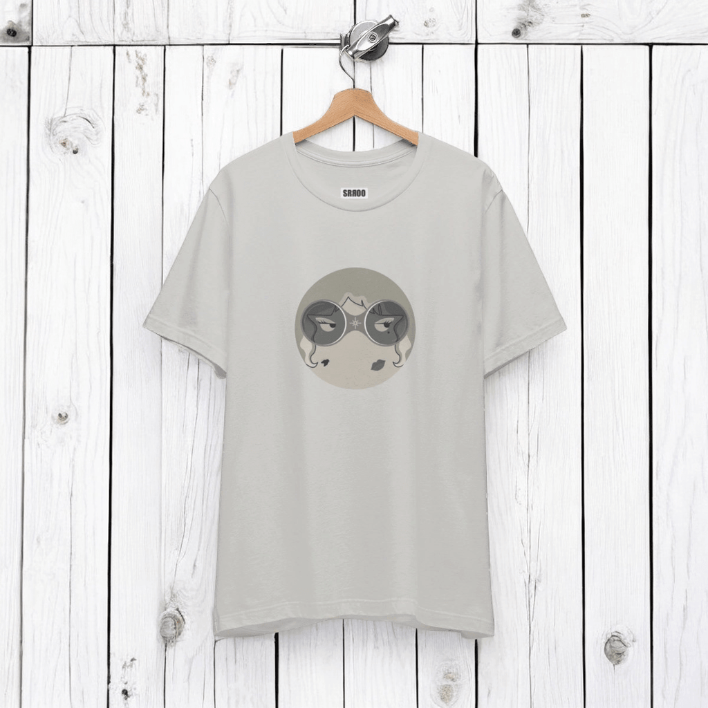 Black short sleeve tee made from soft cotton fabric featuring a crew neckline and a relaxed fit on the front side