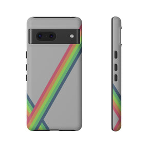Grey matte hard phone case for Google Pixel 7 featuring vibrant colorful abstract design with smooth finish