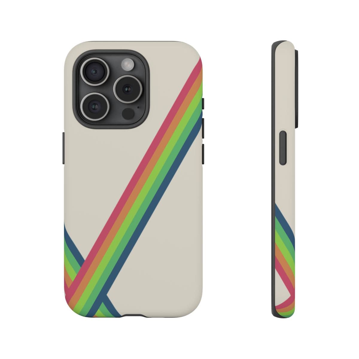 Clear matte hard phone case with colorful floral design featuring yellow and purple flowers for iPhone 15 Pro front view