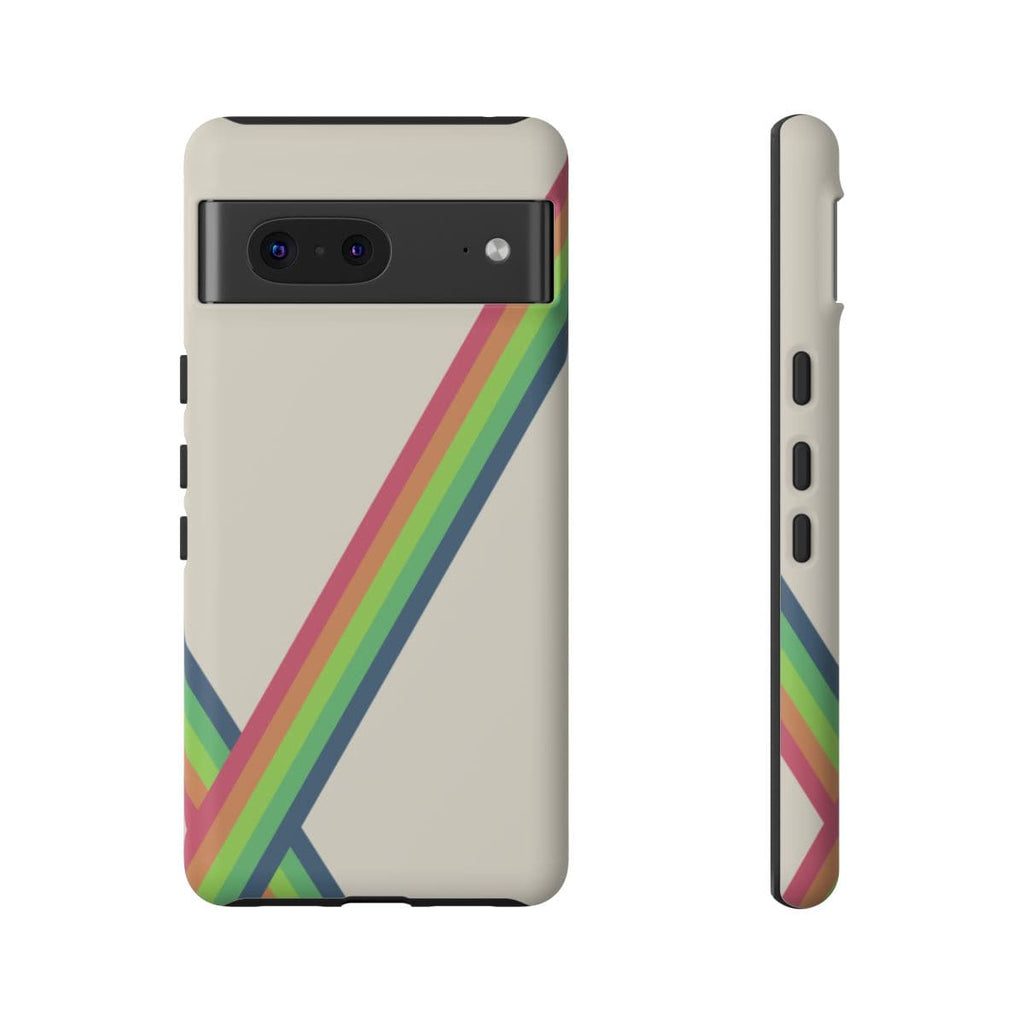 Transparent matte phone case with pearl white floral design protecting the front of a Google Pixel 7