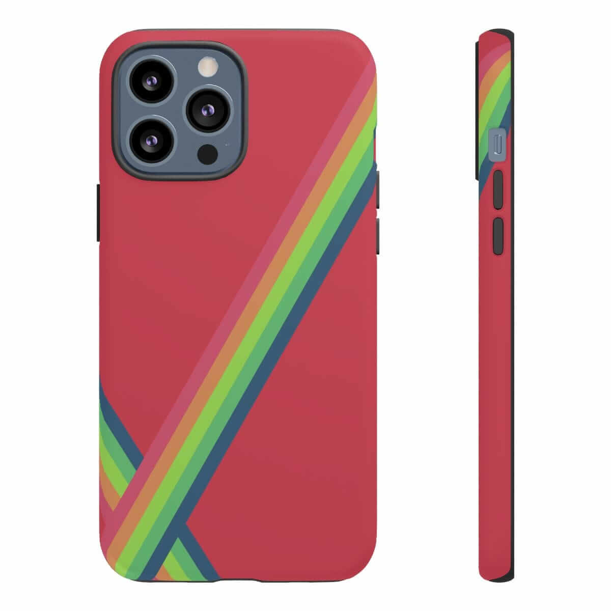 Clear red matte hard plastic iPhone 13 Pro Max case with smooth surface and precise front camera cutout