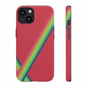 Red matte hard phone case for iPhone 13 with vibrant minimalist graphic design and smooth finish